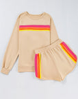 Beau Blue Striped Accent Pullover and Shorts Two Piece Casual Set - Toi ‘n’ Moi Ltd