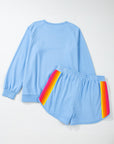 Beau Blue Striped Accent Pullover and Shorts Two Piece Casual Set - Toi ‘n’ Moi Ltd