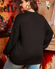 Black Plus Size Halloween Sequined Pumpkin Pattern Sweater - Toi ‘n’ Moi Ltd