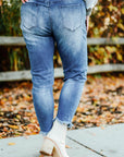 Blue Plus Size High Rise Buttons Skinny Jeans - Toi ‘n’ Moi Ltd