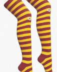 Womens Ladies Black White over the Knee Stretch Fancy Dress Socks 4-7 - Toi ‘n’ Moi Ltd