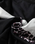 White Leopard Colorblock Patchwork Crew Neck Long Sleeve Tee