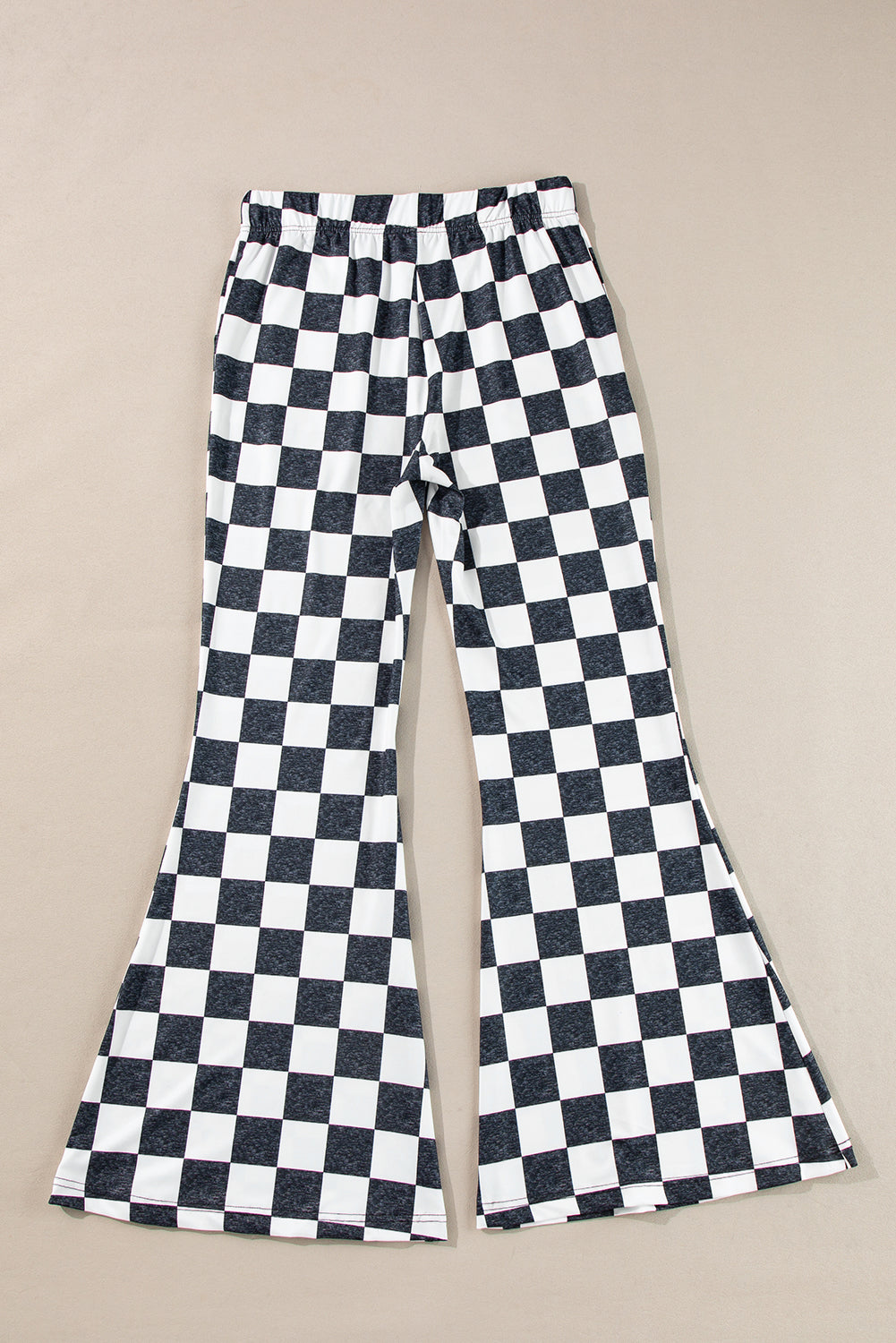 Black Checkerboard High Rise Casual Flared Pants - Toi ‘n’ Moi Ltd