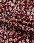 Mini abito con stampa floreale rossa e scollo a cuore e schiena arricciata