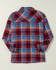 Red Plaid Print Loose Vintage Shirt