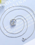 Women Crystal Moon Cat Pendant Chain Necklace 925 Sterling Silver Jewellery UK - Toi ‘n’ Moi Ltd