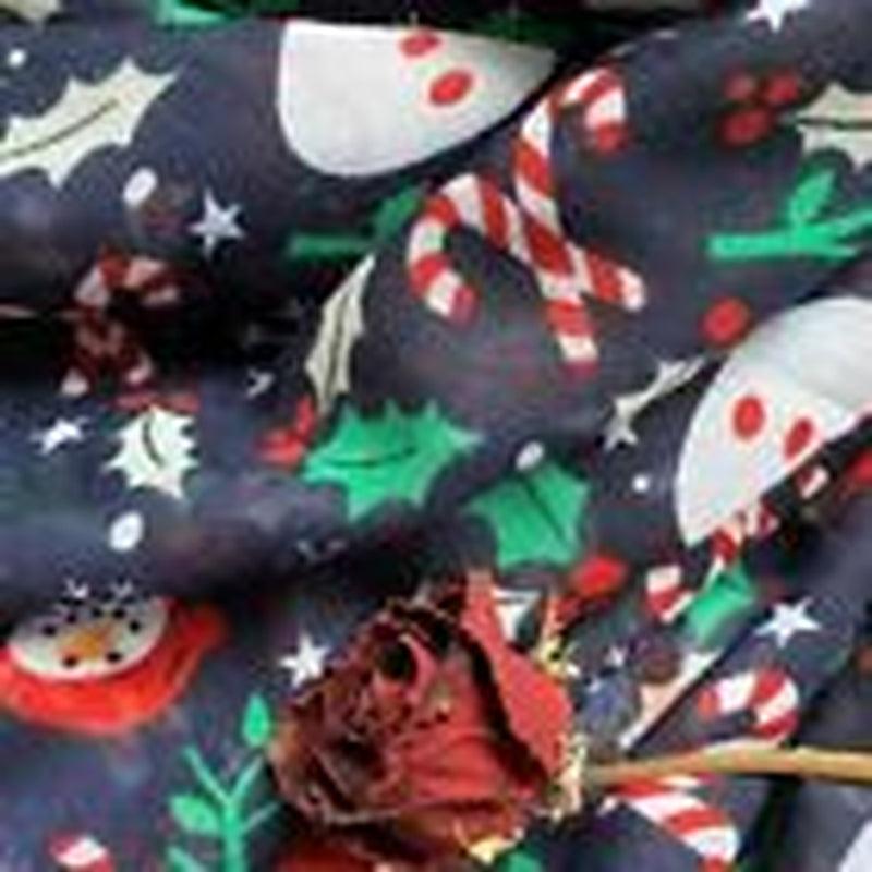 Womens Ladies Christmas Festive Scarf Santa Claus Snowman Print Winter Gifts UK - Toi ‘n’ Moi Ltd