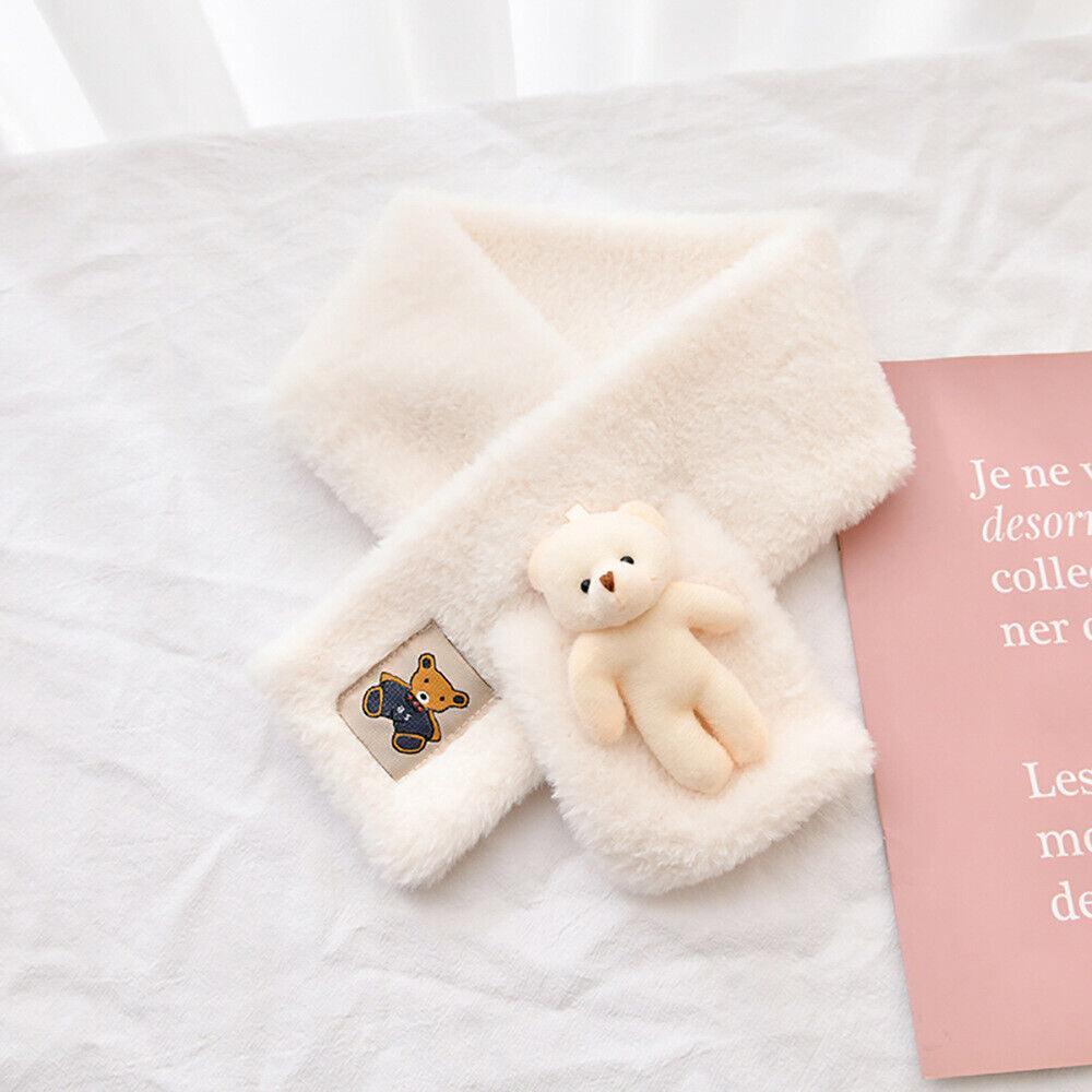 Fur Plush Thicken Kids Gift Plush Scarf Warm Bib Bear Cross Scarf Neckerchief UK - Toi ‘n’ Moi Ltd