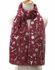 Womens Ladies Christmas Festive Scarf Santa Claus Snowman Print Winter Gifts UK - Toi ‘n’ Moi Ltd