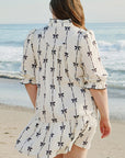 Apricot Bow Printed Puff Sleeve Ruffled Plus Size Mini Dress - Toi ‘n’ Moi Ltd