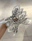 Black Paisley Floral Print Bow Knot Hair Clip - Toi ‘n’ Moi Ltd
