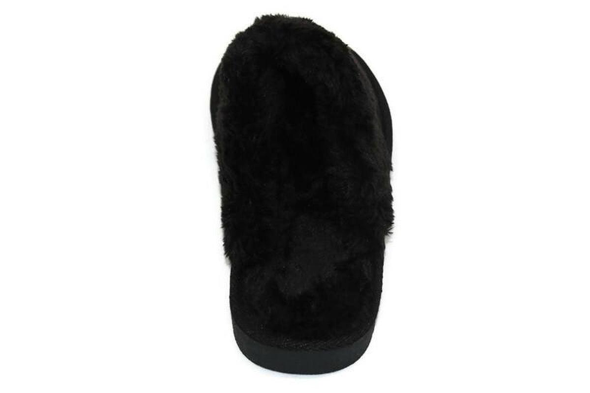 WOMENS LADIES FAUX FUR LINED SLIP on COMFY WARM WINTER SLIPPERS MULES SHOES SIZE - Toi ‘n’ Moi Ltd