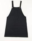 Black Solid Buttoned Straps Plus Size Overall Dress - Toi ‘n’ Moi Ltd
