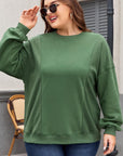 Black Loose Patchwork Crewneck Plus Size Sweatshirt - Toi ‘n’ Moi Ltd