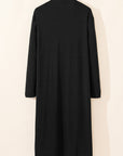 Black Solid Color Open Front Cardigan with Pocket - Toi ‘n’ Moi Ltd
