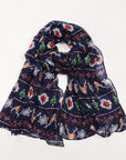 Womens Ladies Christmas Festive Scarf Santa Claus Snowman Print Winter Gifts UK - Toi ‘n’ Moi Ltd