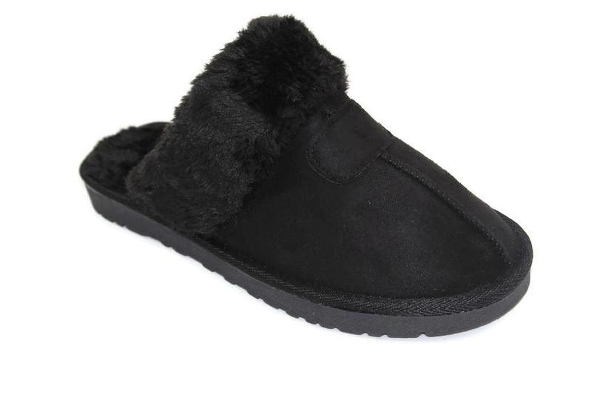 WOMENS LADIES FAUX FUR LINED SLIP on COMFY WARM WINTER SLIPPERS MULES SHOES SIZE - Toi ‘n’ Moi Ltd