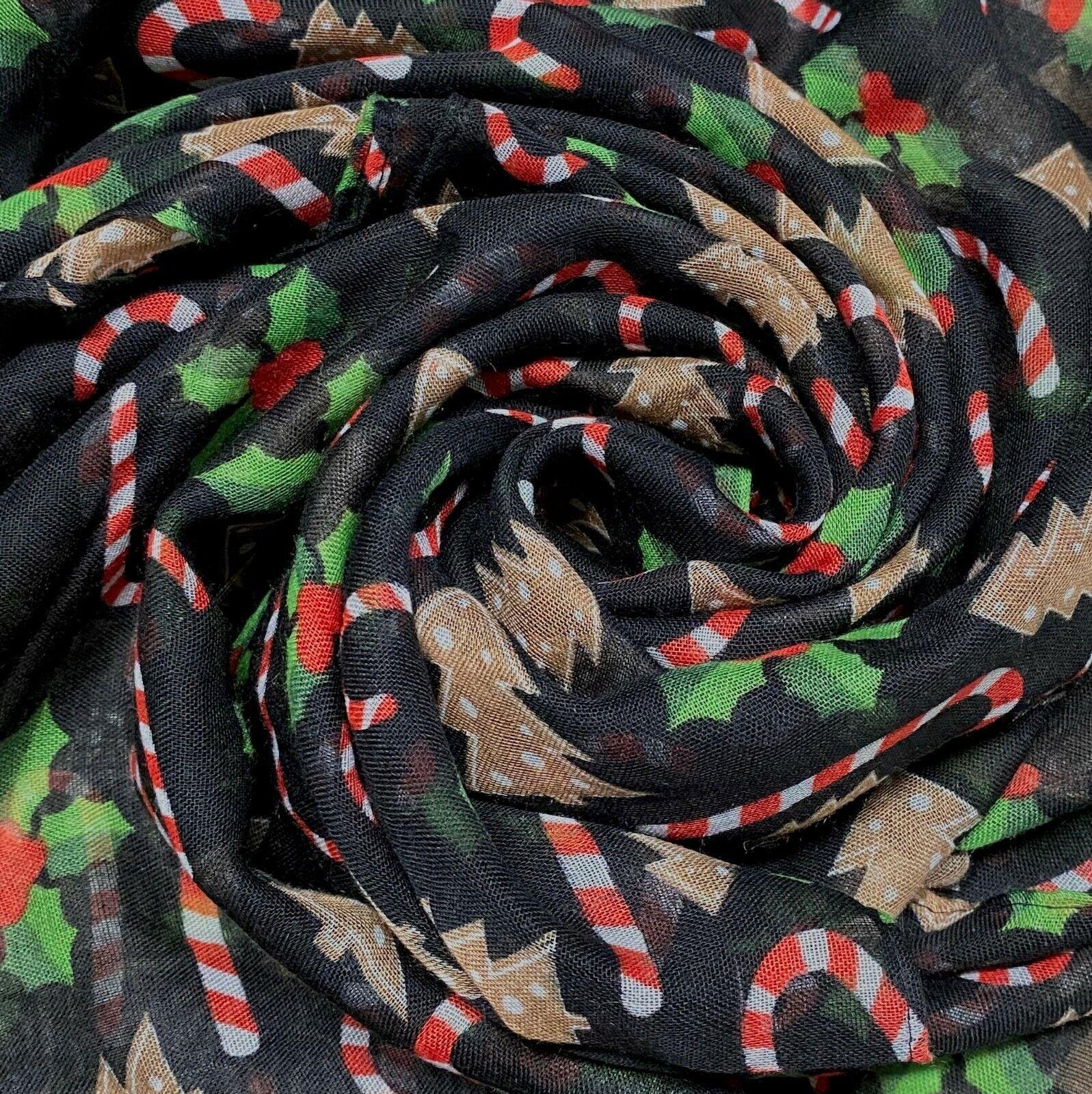 Womens Ladies Christmas Festive Scarf Santa Claus Snowman Print Winter Gifts UK - Toi ‘n’ Moi Ltd