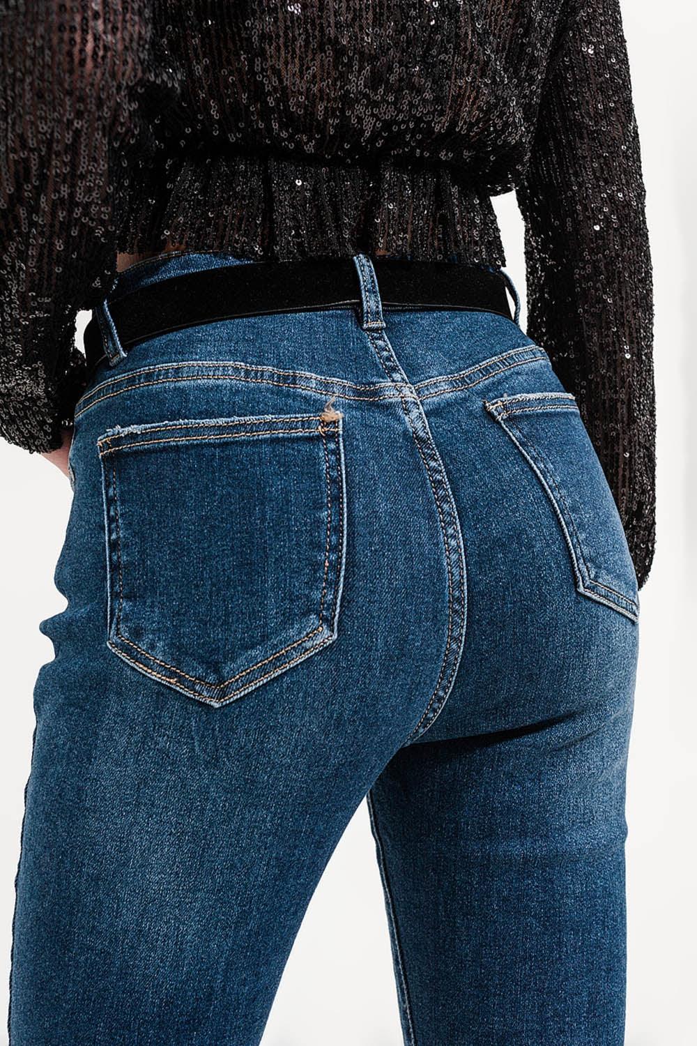 Jean évasé avec ourlet fendu