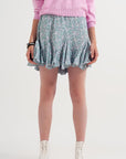 Floral Flounce Co-Ord Mini Skirt in Green - Toi ‘n’ Moi Ltd