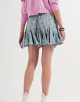 Floral Flounce Co-Ord Mini Skirt in Green - Toi ‘n’ Moi Ltd