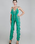 Green Ruffles Jumpsuit