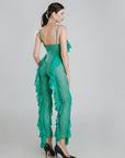 Green Ruffles Jumpsuit
