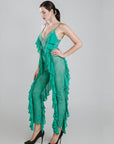 Green Ruffles Jumpsuit