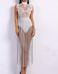 Grey Fringe Tassel Dress