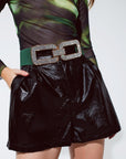 High Waisted Short Leather Pants in Black