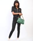 Collared V-Neckline Zip Up with Tie Belt Jumpsuit