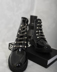 Lace Up Diamante Ankle Boots