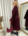 Knitted Long Sleeve Belted Cardigan