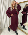 Knitted Long Sleeve Belted Cardigan