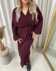 Knitted Long Sleeve Belted Cardigan