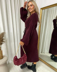 Knitted Long Sleeve Belted Cardigan