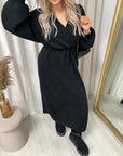 Knitted Long Sleeve Belted Cardigan