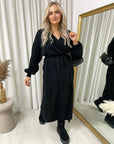 Knitted Long Sleeve Belted Cardigan
