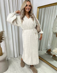 Knitted Long Sleeve Belted Cardigan