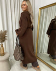 Knitted Long Sleeve Belted Cardigan