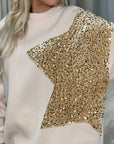 Sequin Detailed Oversized Knitted Jumper