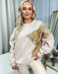 Sequin Detailed Oversized Knitted Jumper