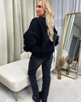 Sequin Detailed Oversized Knitted Jumper