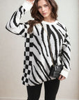 Zebra Stripe Knitted Jumper