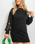 Cable Knit Mini Dress with Cut Out Detail - Toi ‘n’ Moi Ltd