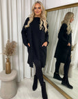 Open Front Longline Knitted Cardigan with Front Pockets