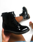 Lace Up Biker Boots