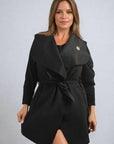 Wide Lapel Sleeveless Belted Jacket - Toi ‘n’ Moi Ltd