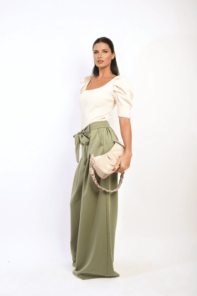 High Waist Belted Wide Leg Trouser - Toi ‘n’ Moi Ltd