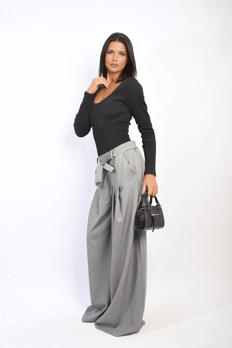 High Waist Belted Wide Leg Trouser - Toi ‘n’ Moi Ltd